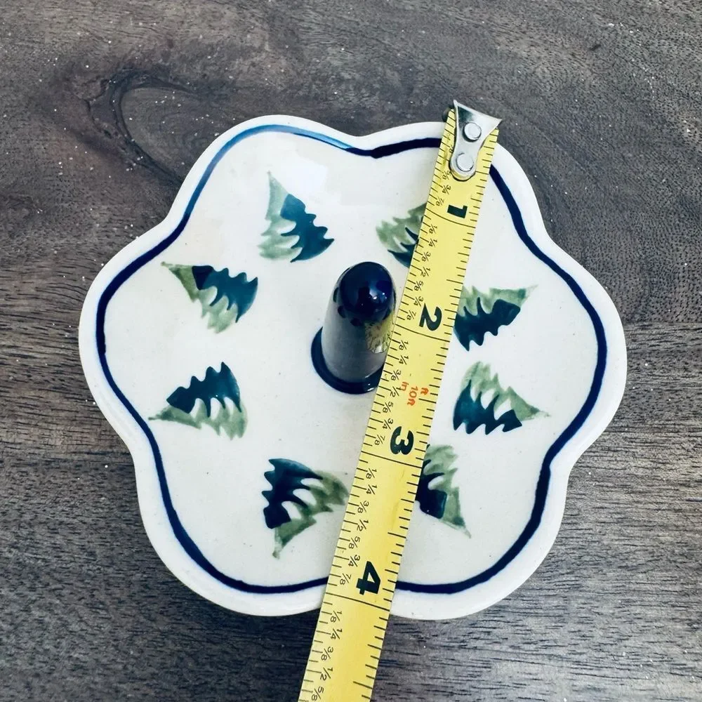 Boleslawiec Polish Pottery Holiday Christmas Tree Ring Jewelry Organizer Tray